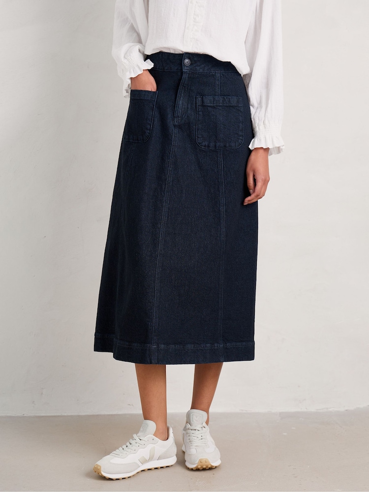 Seasalt Cornwall Blue Dusk Journey Skirt - Image 1 of 5 Seasalt Cornwall Blue Dusk Journey Skirt - Image 1 of 5