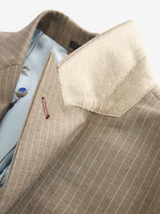 Neutral Slim Fit Stripe Suit Jacket - Image 9 of 11