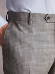 Neutral Slim Fit Signature Check Suit: Trousers - Image 4 of 9