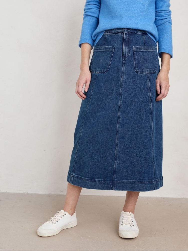 Seasalt Cornwall Blue Sky Dusk Journey Skirt - Image 1 of 3 Seasalt Cornwall Blue Sky Dusk Journey Skirt - Image 1 of 3