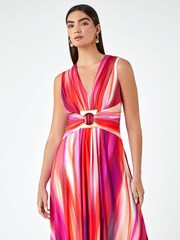 Roman Pink Ombre Buckle Stretch Maxi Dress - Image 4 of 5
