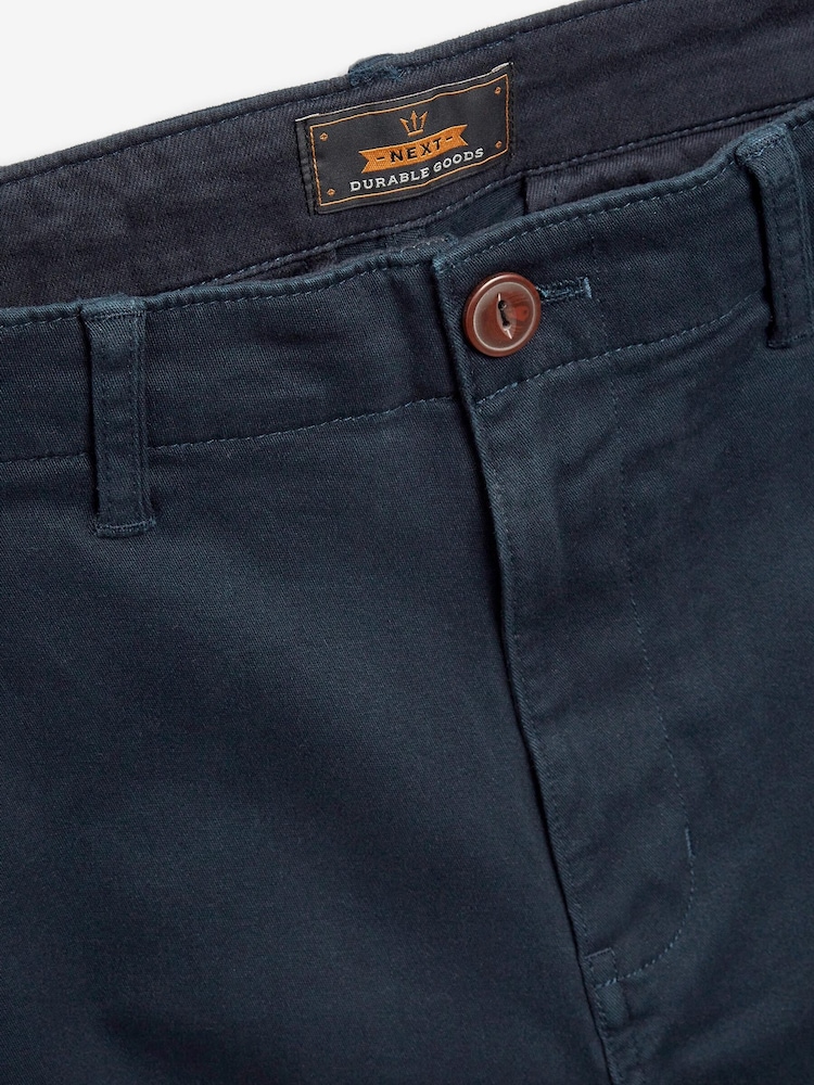 Navy Slim Fit Cotton Stretch Cargo Trousers - Image 7 of 7