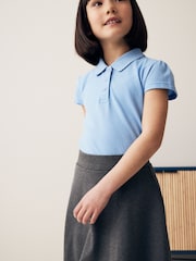 Blue Regular Fit 100% Cotton Short Sleeve Polo Shirts 2 Pack (3-16yrs) - Image 6 of 10