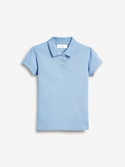 Blue Regular Fit 100% Cotton Short Sleeve Polo Shirts 2 Pack (3-16yrs) - Image 8 of 10