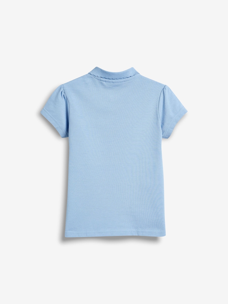 Blue Regular Fit 2 Pack 100% Cotton Short Sleeve Polo Shirts (3-16yrs) - Image 9 of 9 Blue Regular Fit 2 Pack 100% Cotton Short Sleeve Polo Shirts (3-16yrs) - Image 9 of 9