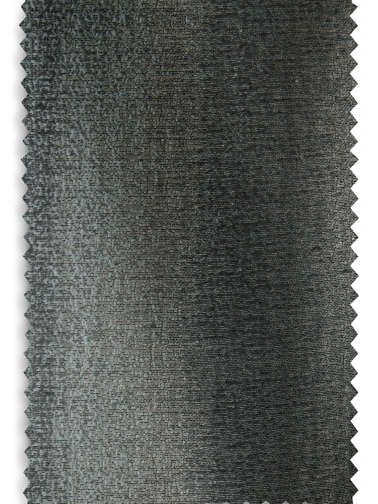 Teal Blue/Bronze Metallic Stripe Eyelet Lined Curtains - Image 5 of 5