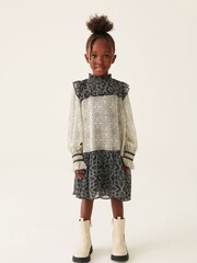 Mint Velvet Black & White Monochrome Mix Dress - Image 1 of 11