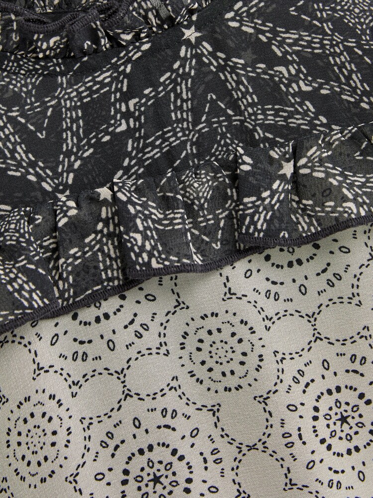 Mint Velvet Black & White Monochrome Mix Dress - Image 11 of 11