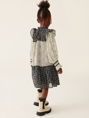 Mint Velvet Black & White Monochrome Mix Dress - Image 2 of 11
