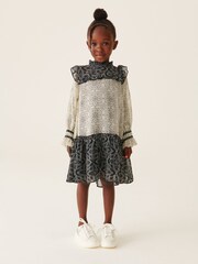 Mint Velvet Black & White Monochrome Mix Dress - Image 3 of 11