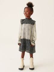Mint Velvet Black & White Monochrome Mix Dress - Image 4 of 11