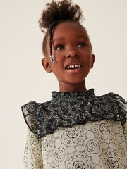Mint Velvet Black & White Monochrome Mix Dress - Image 6 of 11