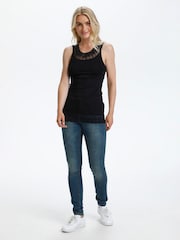 Cream Florence Lace Edge Black Tank Top - Image 3 of 7