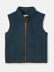 Joules Kids' Coxton Blue Fleece Gilet - Image 1 of 6