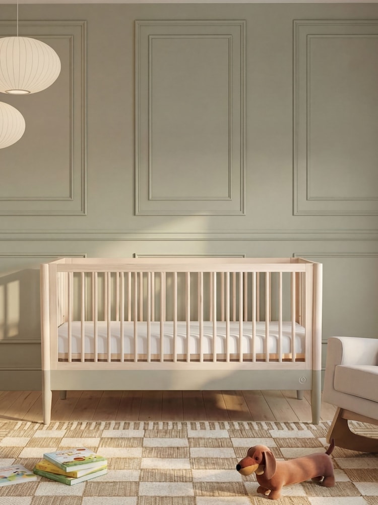 Gaia Baby Desert Sage Natural Ash Eos Cot & Dresser 2 Piece Nursery Furniture Set - Image 2 of 6