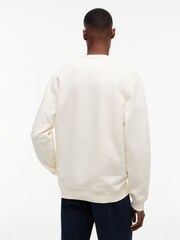 Tommy Jeans Cream Badge Brushed Terry Sweatshirt - Image 2 of 5