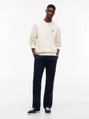 Tommy Jeans Cream Badge Brushed Terry Sweatshirt - Image 3 of 5