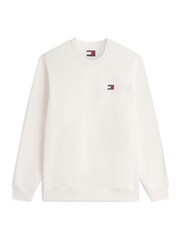 Tommy Jeans Cream Badge Brushed Terry Sweatshirt - Image 5 of 5