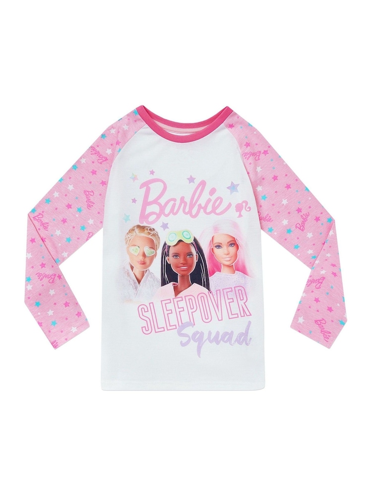 Character Pink Barbie Girls Barbie 100% Cotton Pyjamas - Image 2 of 5