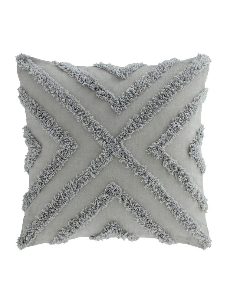 Pineapple Elephant Silver Diamond Tufted 100% Cotton Cushion - Image 2 of 3