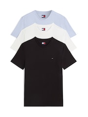 Tommy Jeans Blue 3-Pack Tommy Flag Extra Slim T-Shirt - Image 1 of 6