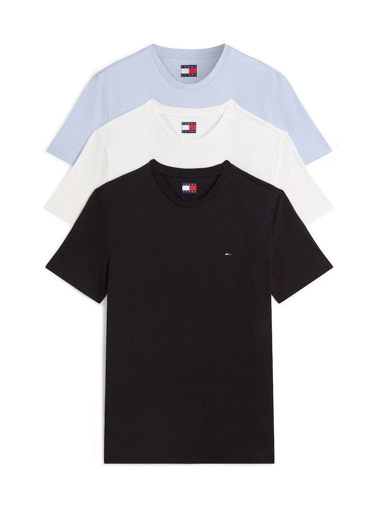 Tommy Jeans Blue 3-Pack Tommy Flag Extra Slim T-Shirt - Image 1 of 6