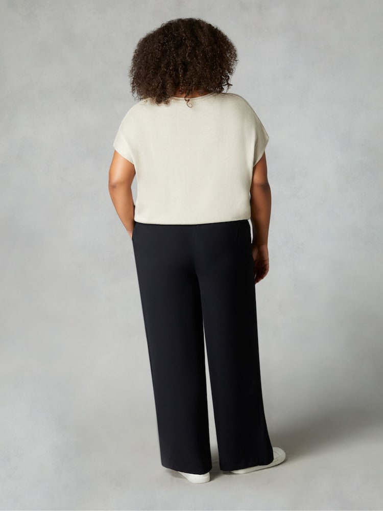 Live Unlimited Black Curve Regular Length Wide Leg Trousers - Image 2 of 5 Live Unlimited Black Curve Regular Length Wide Leg Trousers - Image 2 of 5
