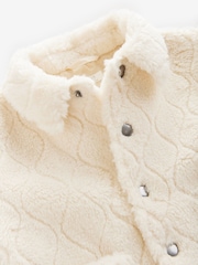 Ecru kariert - Shacket aus Teddyfleece (3 M.–7 J.) - Bild 9 von 10