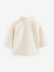 Ecru White Check Borg Fleece Shacket (3mths-7yrs) - Image 3 of 3