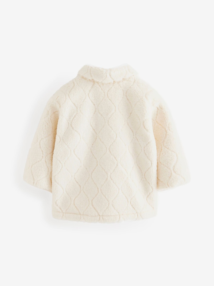 Ecru White Check Borg Fleece Shacket (3mths-7yrs) - Image 3 of 3