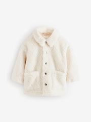 Ecru kariert - Shacket aus Teddyfleece (3 M.–7 J.) - Bild 5 von 10