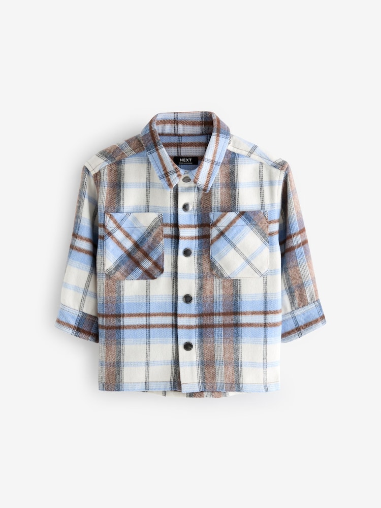 Blue/Brown Check Long Sleeve Check Overshirt (3mths-7yrs) - Image 1 of 5