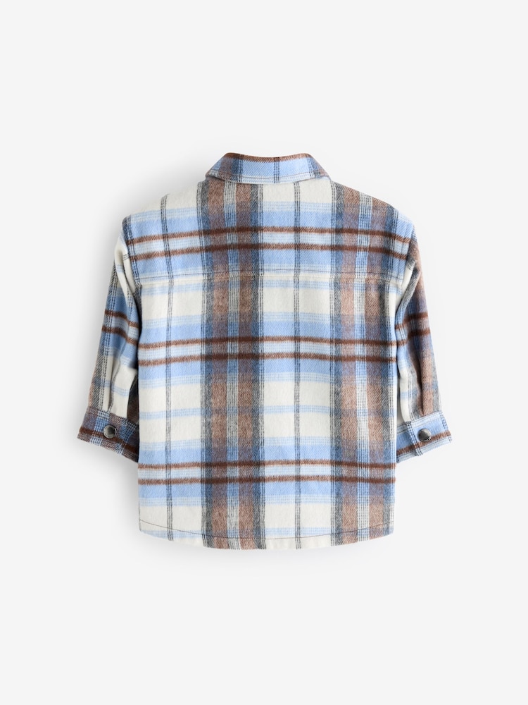 Blue/Brown Check Long Sleeve Check Overshirt (3mths-7yrs) - Image 2 of 5