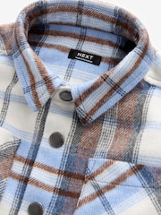 Blue/Brown Check Long Sleeve Check Overshirt (3mths-7yrs) - Image 3 of 5