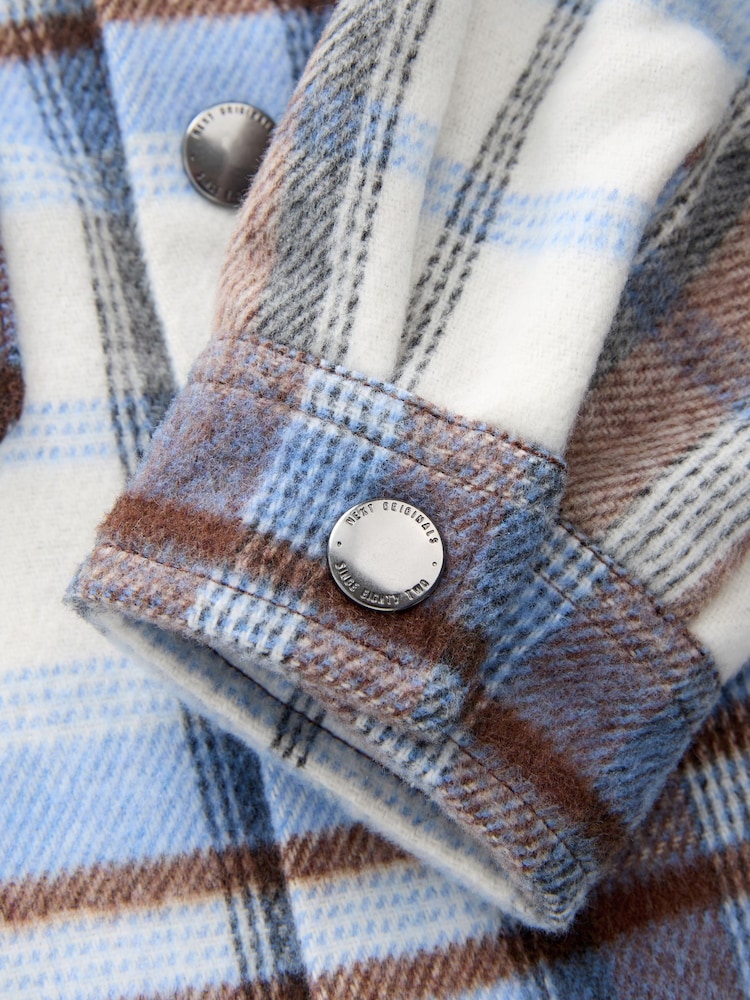 Blue/Brown Check Long Sleeve Check Overshirt (3mths-7yrs) - Image 4 of 5