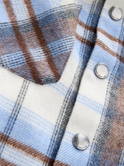 Blue/Brown Check Long Sleeve Check Overshirt (3mths-7yrs) - Image 5 of 5