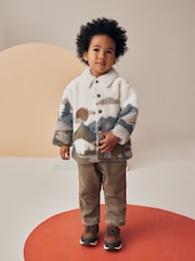 White Scenic Print Borg Fleece Shacket (3mths-7yrs) - Image 6 of 9