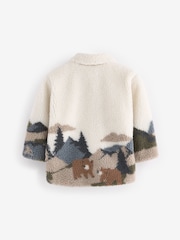 White Scenic Print Borg Fleece Shacket (3mths-7yrs) - Image 8 of 9