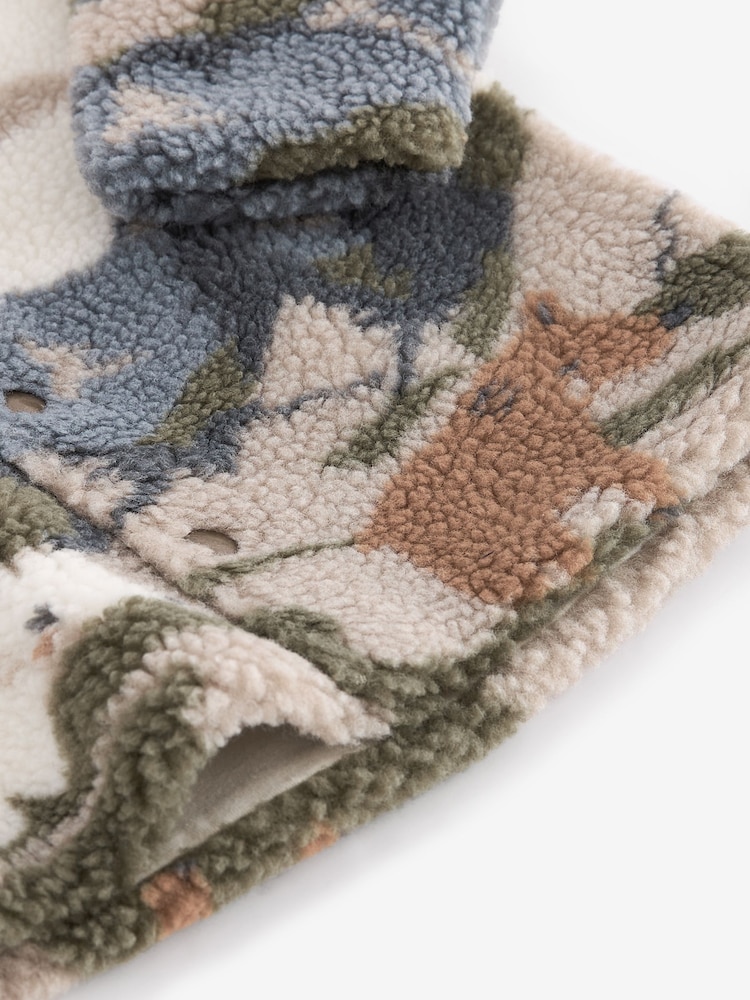 White Scenic Print Borg Fleece Shacket (3mths-7yrs) - Image 9 of 9