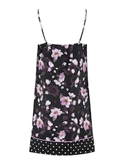Pour Moi Black Luxe Satin Print Mix Chemise - Image 5 of 5