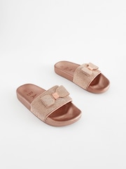 Baker by Ted Baker Girls Diamanté Sliders with Bow - Image 1 of 6