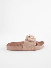 Baker by Ted Baker Girls Diamanté Sliders with Bow - Image 2 of 6