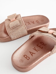 Baker by Ted Baker Girls Diamanté Sliders with Bow - Image 5 of 6