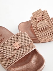 Baker by Ted Baker Girls Diamanté Sliders with Bow - Image 6 of 6
