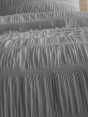 Catherine Lansfield Grey Seersucker Easy Care Duvet Cover Set - Image 3 of 4