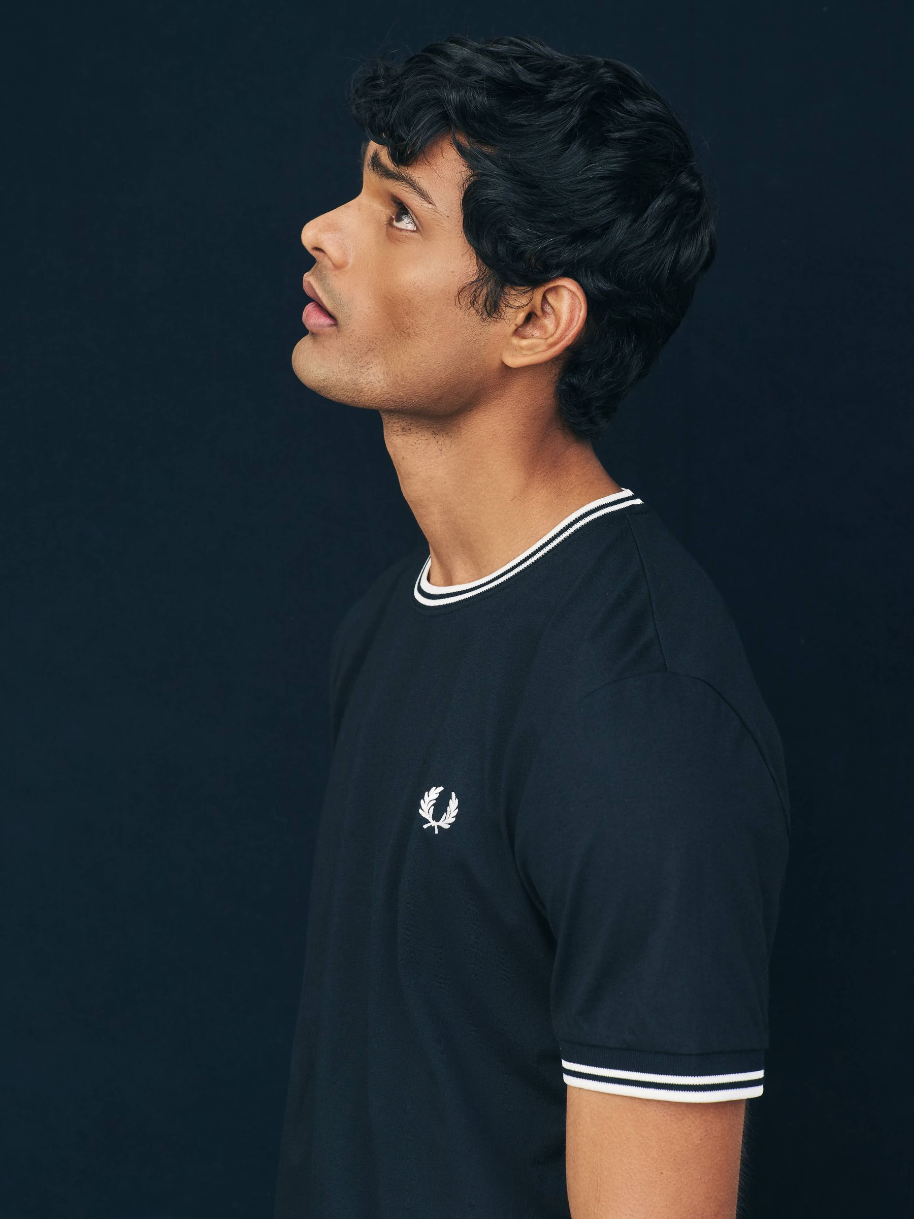 Buy Fred Perry Black Chrome Twin Tipped Logo T-Shirt from Next USA