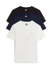 Tommy Jeans Black 3-Pack Tommy Flag Extra Slim T-Shirt - Image 1 of 6