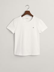 GANT White Original Shield Logo 100% Cotton T-Shirt - Image 5 of 6