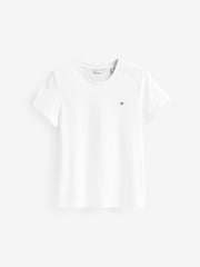 GANT White Original Shield Logo 100% Cotton T-Shirt - Image 6 of 6