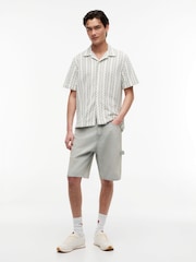 Tommy Jeans Green Regular Fit Textured Short Sleeve Shirt - Image 3 of 6